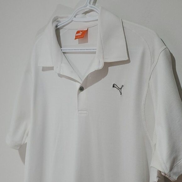 Puma large white athletic short sleeve polo shirt - Picture 2 of 8